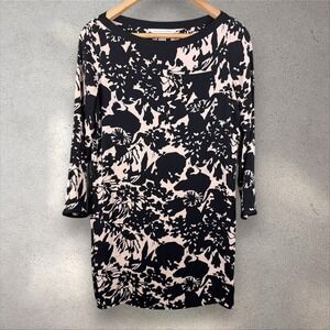 Diane von Furstenberg DVF Tiponi Floral‎ Silk Boat Neck Shift Dress Sz 4